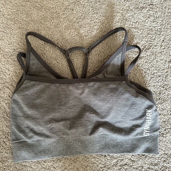 Gymshark Adapt Marl Seamless Sports Bra Grey size small - Picture 2 of 5